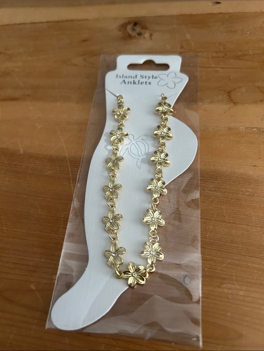 Gold Island Floral Anklet - Gold
